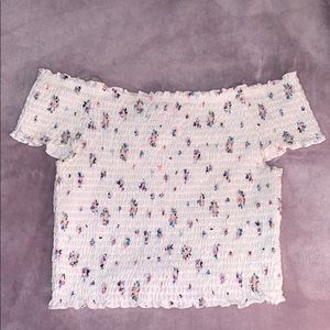 Flower smock crop top